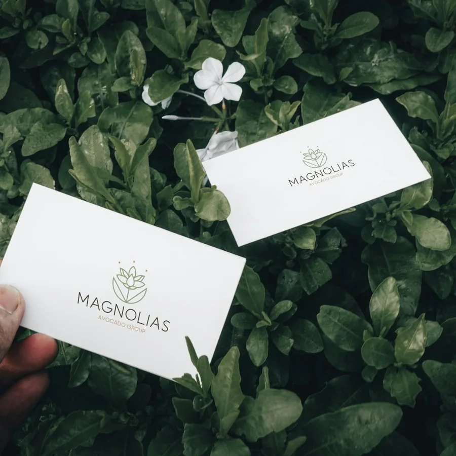 Magnolias brand on a card